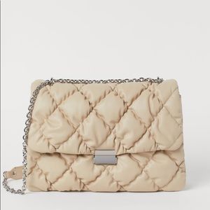 Beige H&M Quilted Shoulder Bag or Crossbody Purse